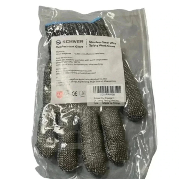 Schwer Other - Schwer SlicePro ANSI A9 Cut Resistant Glove PR1706 Stainless Steel Mesh Metal...